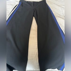 New York and Co Black Trouser Pants with Blue and White Side Stripes